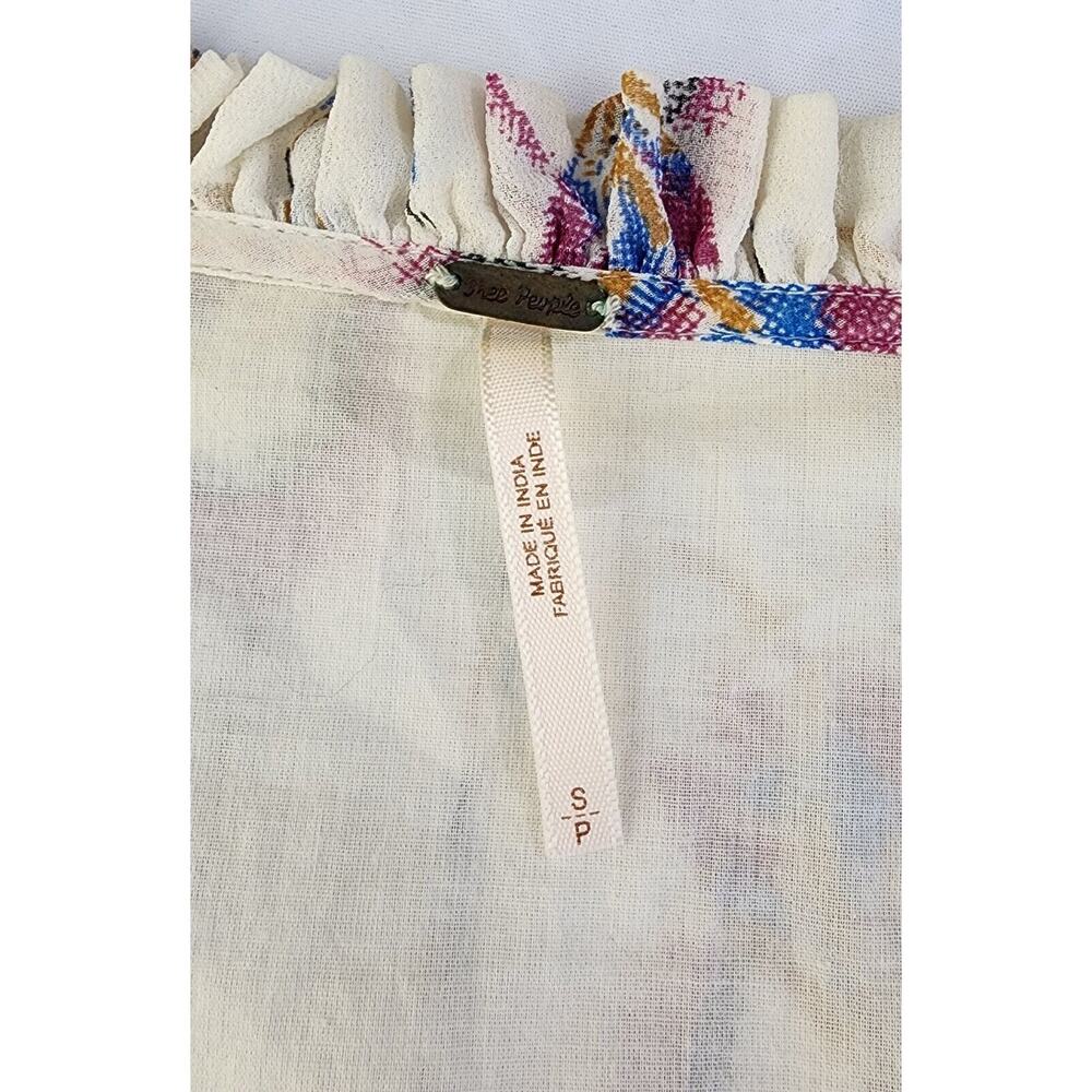 Free People Dress Womens Small White Floral Bohemian Wild Horses Dream Catcher - Picture 2 of 13